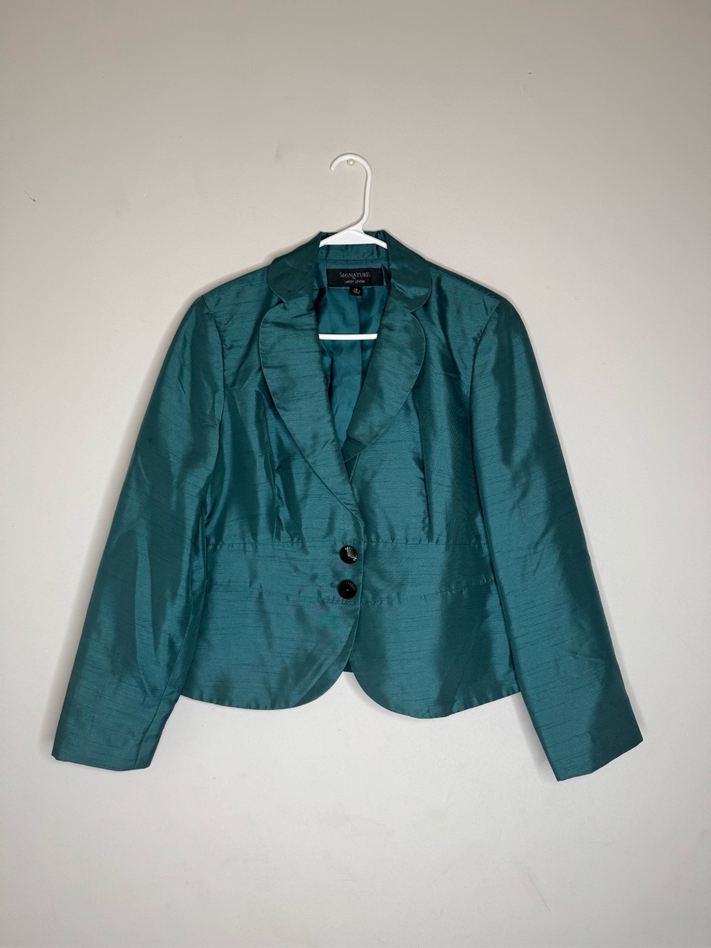 Signature Teal Satin Blazer Jacket